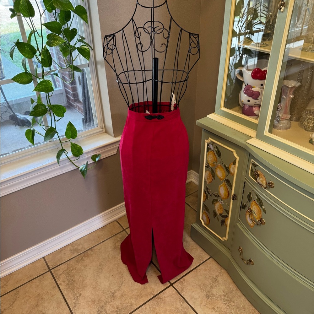 Chic Red Maxi Skirt